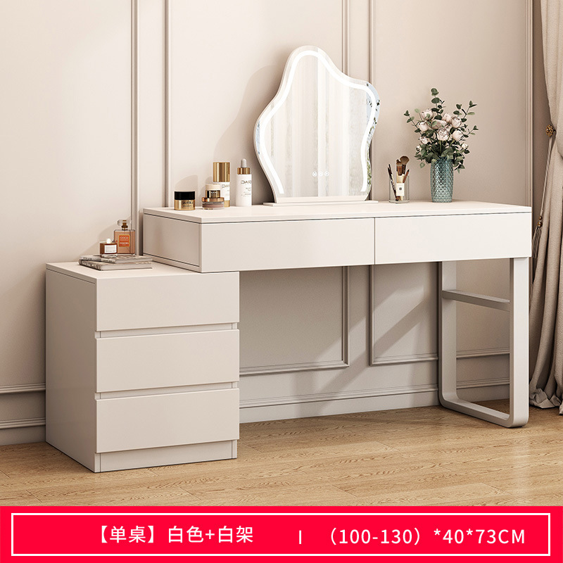 Cream-white 100-130cm single table (no mirror)