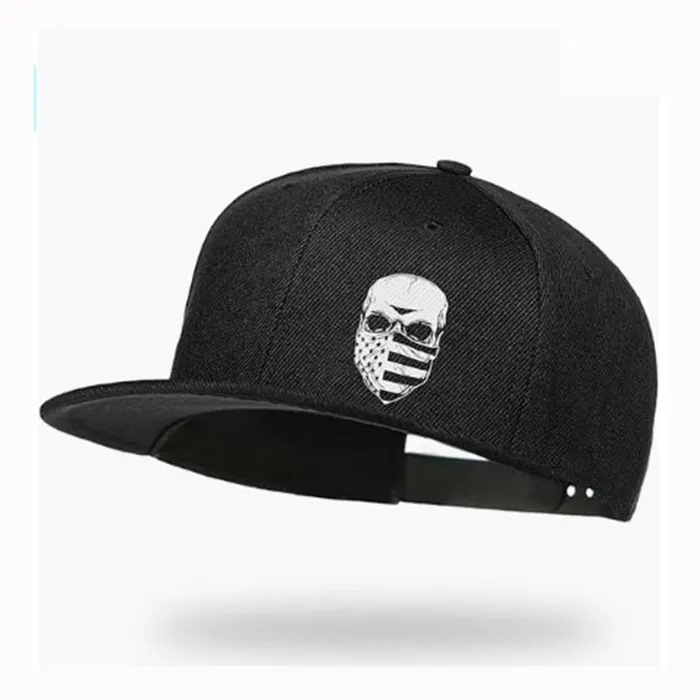 Gorra personalizada de acrílico negro de 6 paneles con espalda cerrada Flex Fit gorra ajustada logotipo bordado verde Underbrim Hip Hop Snapback Cap