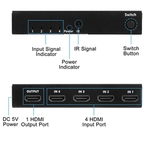 V2.0 4X1 HDMI Switcher HDR 3D 4K * 2K @ 60Hz HDCP2.2 Box HDMI 2,0 Splitter 18Gbps RGB Switch con control remoto IR 4 en 1 salida - Product Image 6