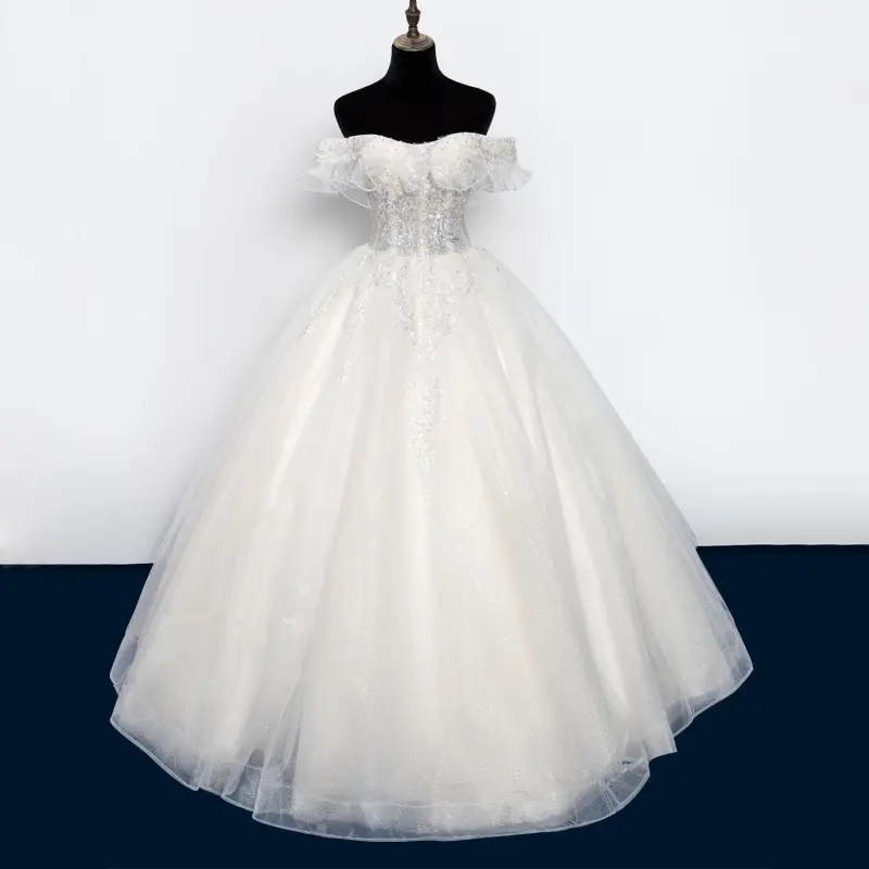 Vestido de aniversario vintage hecho a medida, cola larga sin tirantes con cuentas de mariposa, corto blanco para boda civil, 2022