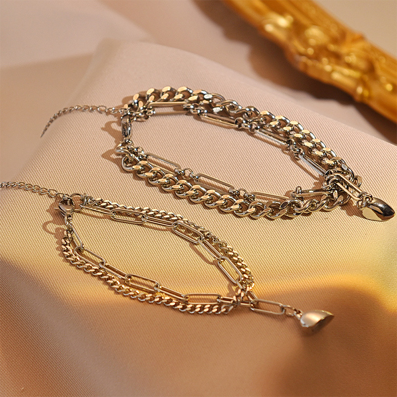 Double-Layer Couple Bracelet (Silver)
