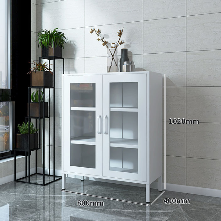 Armoire à porte en verre trempé blanc
