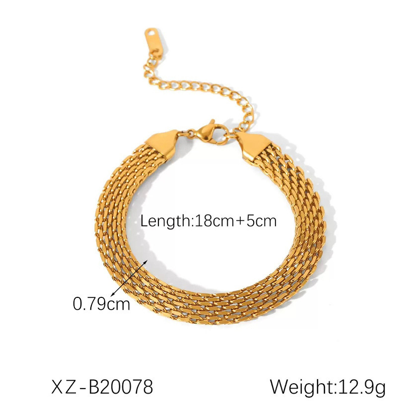 Wide Layered Chain Bracelet