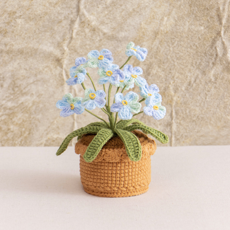 12 têtes de myosotis teintes en bleu