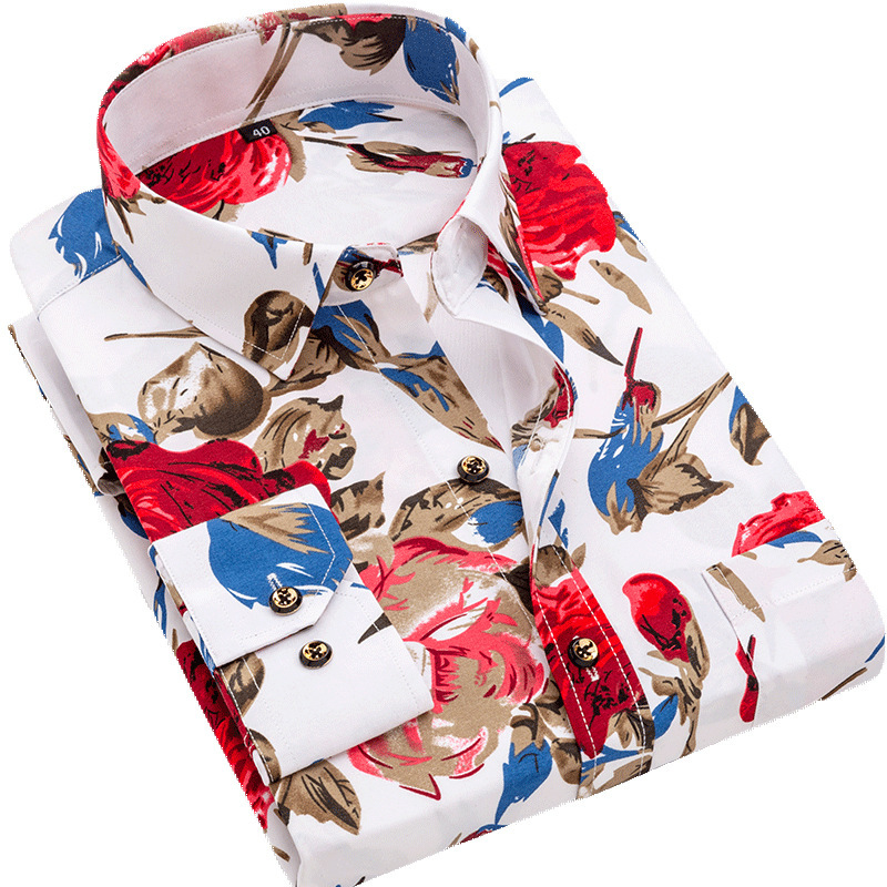 CY176 chemise imprimée à manches longues chemise homme