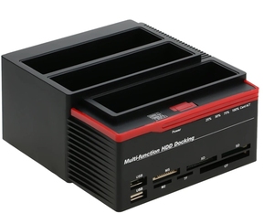 多功能2.5 "/ 3.5" USB 3.0至2个SATA端口1个IDE端口外部硬盘驱动器扩展坞读卡器USB3.0集线器 - Product Image 1