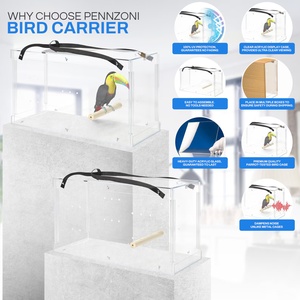 Grande boîte à oiseaux en acrylique transparente personnalisée Cage de transport d'oiseau bricolage Cage en acrylique pour <span class=keywords><strong>hamster</strong></span> lapin perroquet à vendre - Product Image 3