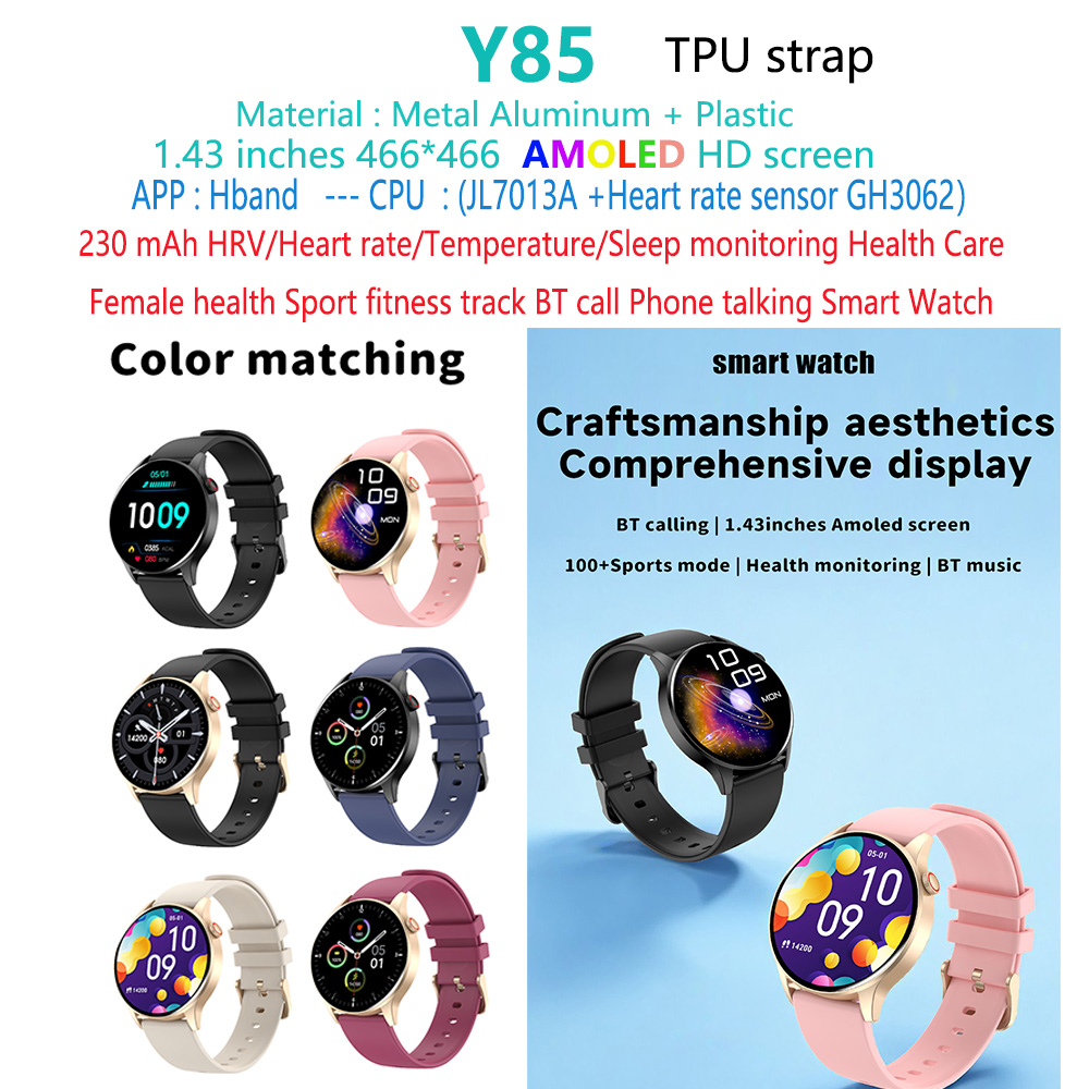 Montre intelligente Y85 avec écran OLED/AMOLED