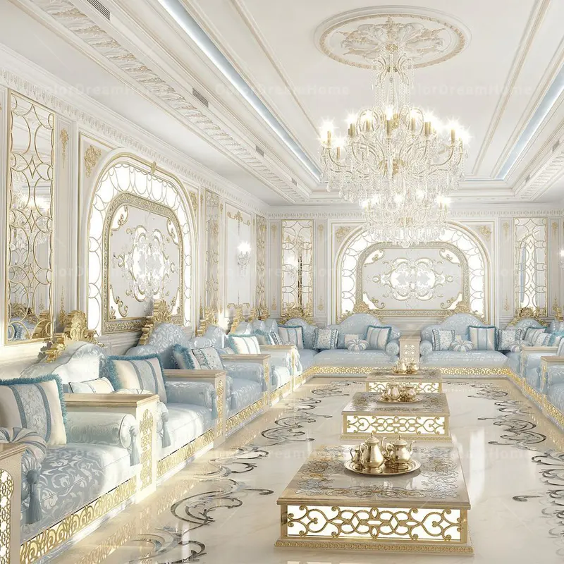 Arabie Saoudite Conseils Luxe Majlis Design Canapé de style classique Meubles du Moyen-Orient