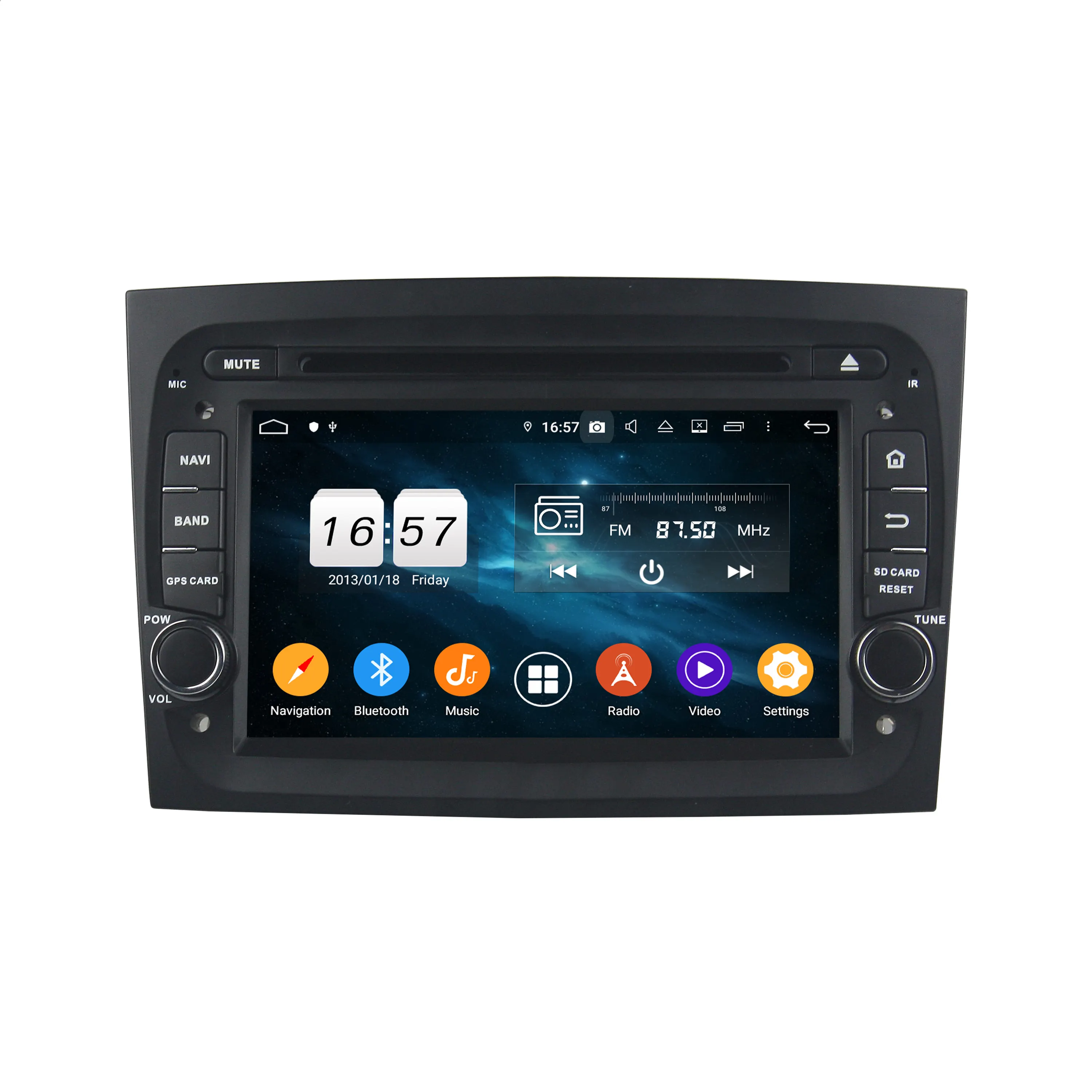 Unità principale Stereo 2 Din per auto Android 10 per Fiat Doblo 2015-2018 navigazione GPS Touch Screen da 7 pollici Radio lettore multimediale MP4