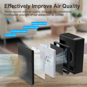 Purificador de aire con filtro de carbón HEPA portátil para habitaciones grandes Fuente de alimentación manual OEM/ODM para hogares Producto de EE. UU. - Product Image 5