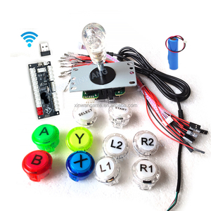 Wireless <strong>USB</strong> <strong>Controller</strong> <strong>Arcade</strong> Stick One Player Game DIY Kit with 30mm clear Push Button Happ Joytsick
