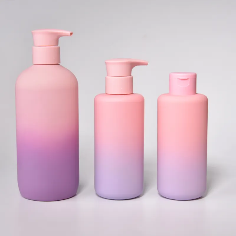 Garrafa de plástico fosca reciclada PET Eco Friendly para shampoo e condicionador de agachamento, garrafa de 250ML, embalagem de shampoo