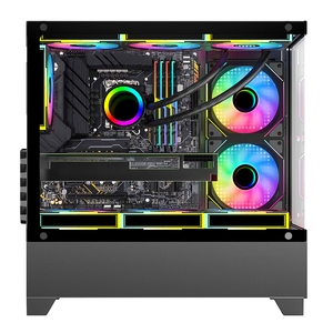 Đen Micro-<span class=keywords><strong>ATX</strong></span> ITX Tempered Glass RGB trường hợp fan hâm mộ USB3.0 giữa tháp chơi game PC máy tính Chassis trường hợp đối với máy tính để bàn - Product Image 4