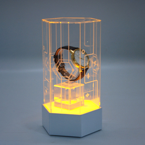 Bán lẻ xoay Acrylic Cổ tay đồng hồ hiển thị tủ tùy chỉnh xoay đồng hồ hiển thị trường Hợp giới thiệu với ánh sáng - Product Image 4