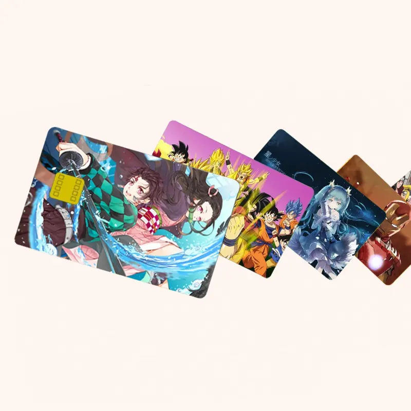 Custom Double Sided waterproof cartoon anime decals Debit credit bank card sticker