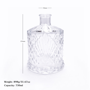 定制720毫升压花烈酒空玻璃瓶伏特加威士忌朗姆酒杜松子酒 - Product Image 1