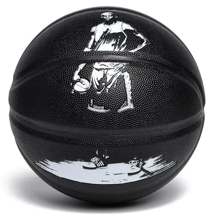 Basketball commémoratif Kobe Bryant en cuir PU avec logo personnalisé noir pour garçons et enfants entraînement intérieur en plein air