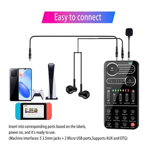 Voice Changer Portable External Live Sound Card Set with 9 Sound Effects Colorful Light Mini Live Broadcast Microphone Sound - Product Image 4