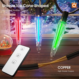 Christmas Decorations <strong>Remote</strong> Meteor Shower Waterproof Warm White Dual-Mode <strong>Timer</strong> Function Led Icicle Outdoor <strong>String</strong> <strong>Light</strong> - Product Image 6