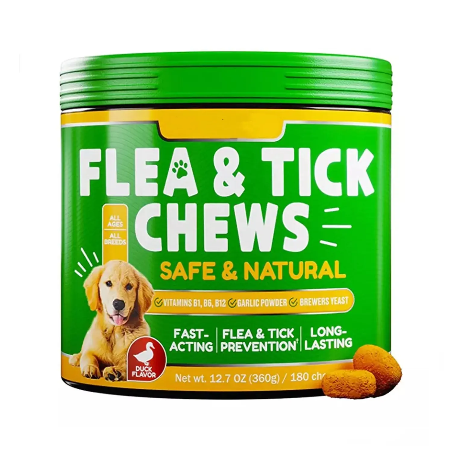 Hot Selling Dogs Flea and Tick Chews Prevention Natural Flea and Tick Supplement for Pet Health Care 120 Dog Treats