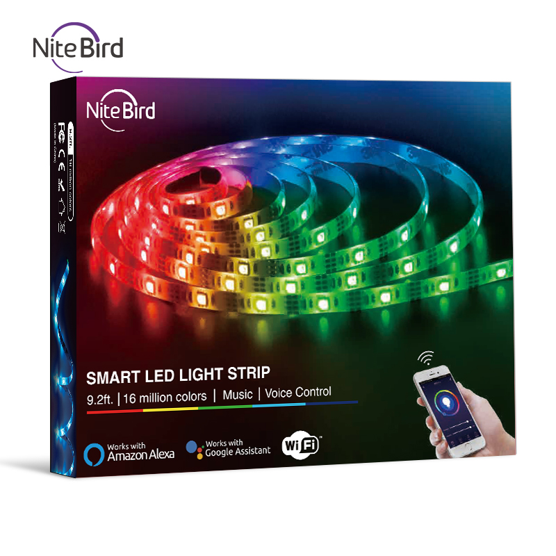 Gosund Nitebird Tuya Smart Led Strip Wifi RGB Light Strip APP Control 5050 Work With Alexa Google Assistant Wholesale 5 Meter