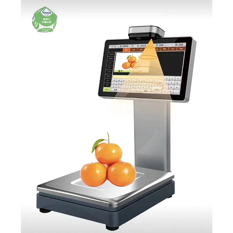 Pos System Retail Label Scale With Thermal Printer For Supermarket Cashier With AI Camera