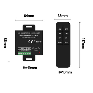 RF LED RGB Controller Schalter 8 Tasten RF Fernbedienung DC12 24V Kunststoffs chale für LED Strip Light Lampe - Product Image 3