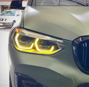 BMW için SJC LED kurulu araba DRL modülü F97 X3M F98 X4M G01 X3 G02 X4 2018-2021 limon sarı modülü BMW için otomatik farlar - Product Image 5