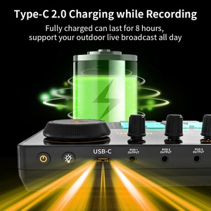 MAONOCASTER-interfaz de Audio en vivo con micrófono de estudio, mezclador de Audio Digital con 12 efectos de sonido para tarjeta de sonido en vivo de Podcast - Product Image 6