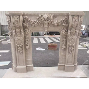 Whosale yüksek kaliteli mermer şömine kemer tarzı iç dekorasyon Carrara mermer Mantel