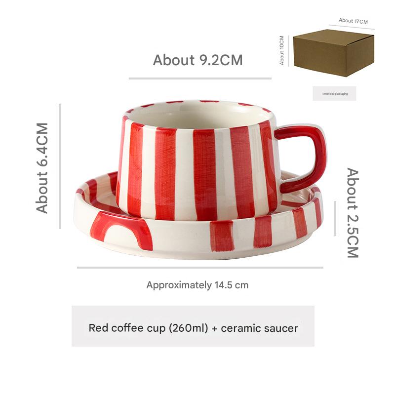 Juego de taza y platillo rojo de 260 ml
