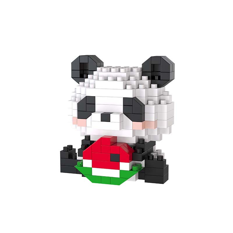Panda hugging a watermelon