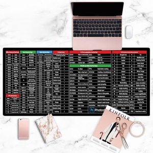 Venta caliente teclas de acceso directo en inglés alfombrilla de ratón de personalización de gran tamaño para PS Excel CAD Office pad