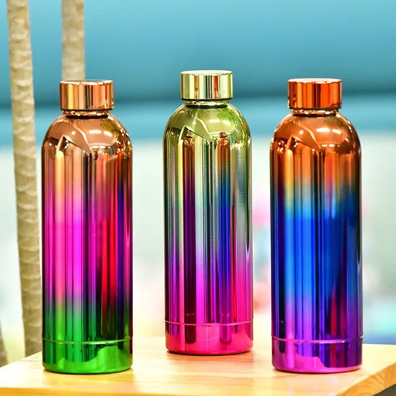 2022 yeni tasarım özel Logo baskı kola şişesi bakır renk altın kaplama paslanmaz çelik termos vakum yalıtımlı su şişeleri