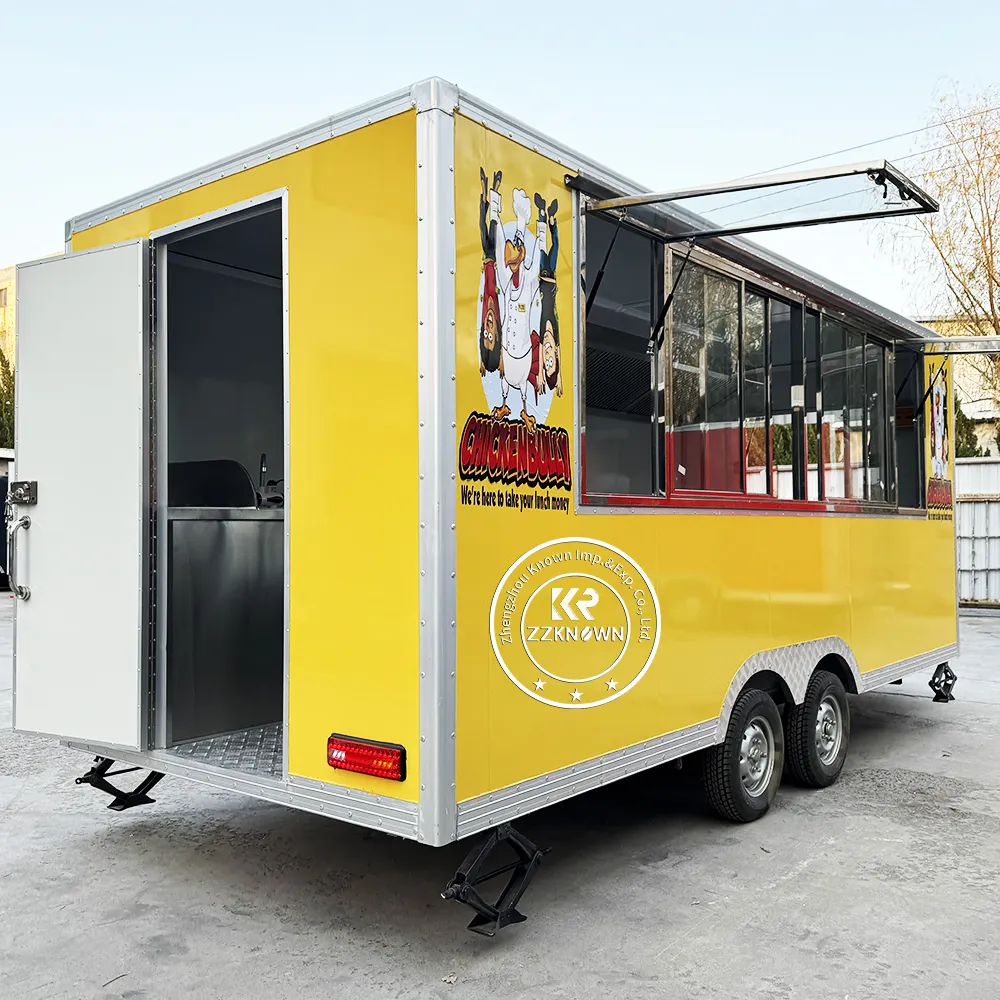 Oem Mobiele Koffiekar Food Trailer Volledig Uitgerust Op Maat Gemaakte Straat Bestelwagen Kiosk Food Truck Met Ce Dot Certificering