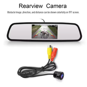 Monitor de espejo retrovisor Universal de 4,3 pulgadas, Sensor de aparcamiento de vídeo para coche, cámara de marcha atrás, Ayuda de marcha atrás con 4 Uds., sistema de Sensor de aparcamiento