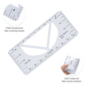 Jp Trắng PVC Chất liệu may cổ áo công cụ đo lường Cai Trị thiết lập vòng cổ v-cổ T-Shirt liên kết Cai Trị - Product Image 2