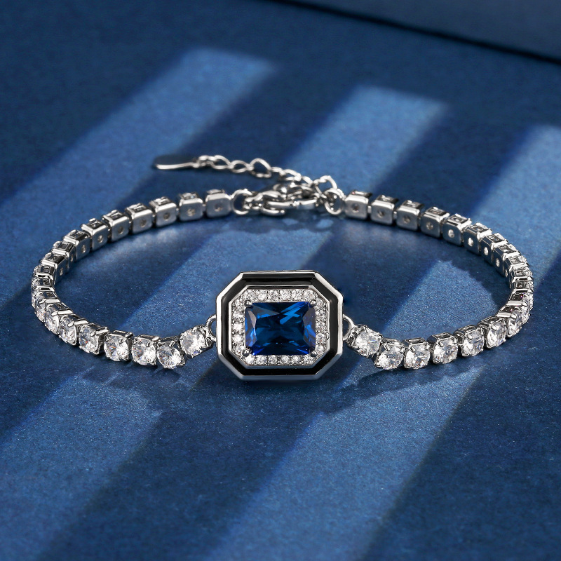 Pulsera de cristal puntiagudo azul