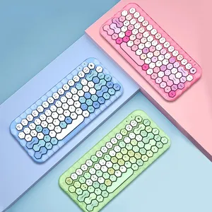 2,4G inalámbrico colorido panal teclado y ratón Combo Laptop para iPad Tablet Computer