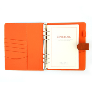 Lindo diario de hojas sueltas personalizado, cuaderno de cuero recargable, juego de regalo, planificador de lujo A5, carpeta de 6 anillas, diario con lazo para bolígrafo - Product Image 3