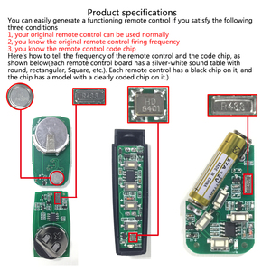 Remote Control 433 Universal Clone Garage Door Remote Control Remote 443.92mhz Relay Radio Frequency Remote Control - Product Image 4
