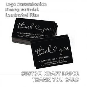 Bán Buôn Tự Nhiên Giấy Kraft Thiệp Chúc Mừng Thẻ Biểu Tượng Tùy Chỉnh In Offset Cảm Ơn Bạn Thẻ Cho Quà Tặng Doanh Nghiệp Xác Nhận Thứ Tự - Product Image 2
