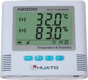 HUATO-Higrómetro con pantalla digital de temperatura y humedad con alarma de luz y sonido, con sensor interno para uso industrial - Product Image 2