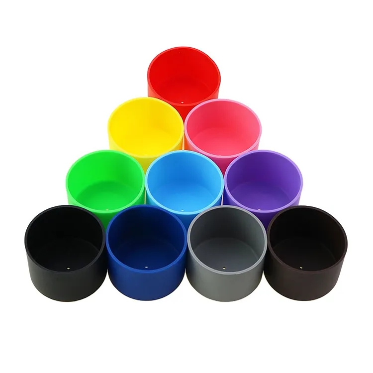 5.5-9.5cm BPA Free Custom Protective Silicone Tumbler Boot Anti-slip Bottom Silicone Sleeve Cover For Water Bottle