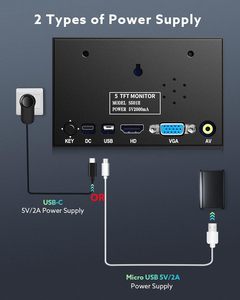 Eyoyo 5 Inch 800x480 Mini TFT <strong>LCD</strong> Screen Car DVR CCTV Small Monitor <strong>Display</strong> with HD/<strong>VGA</strong>/AV Video <strong>Input</strong> - Product Image 6