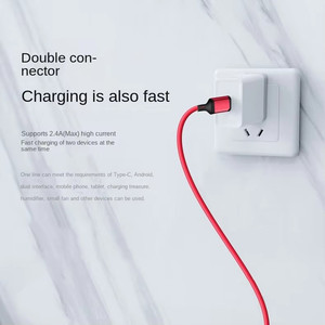 <strong>2</strong> <strong>in</strong> <strong>1</strong> Data Cable 5V <strong>2</strong>.4A Type C Micro USB Fast Charging Cable <strong>1</strong>.2M Nylon Braid Mobile Phone Cable - Product Image 6