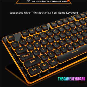 Teclado de membrana para juegos, teclado silencioso retroiluminado LED colorido, Panel completamente de Metal teclado con cable USB - Product Image 5