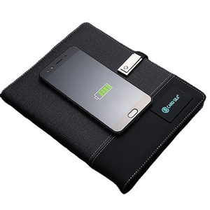 Libro de oficina de negocios Disco USB Cuaderno de carga inalámbrica Multifuncional Poder móvil Juego de hojas sueltas Bloc de notas Personalización - Product Image 1