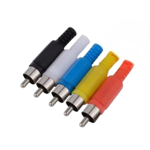 Conector RCA macho negro PVC plástico Video TV señal conector salida entrada macho RCA enchufe RCA Audio enchufe PIN conectores - Product Image 6